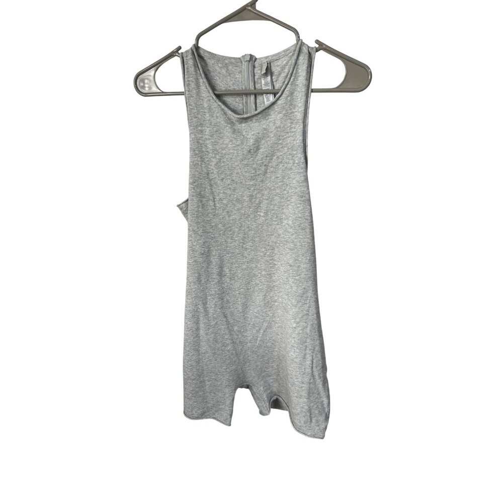 Skims Gray Sleeveless Womens Romper With Back Zipper Closure  L  90% Cotton 10%